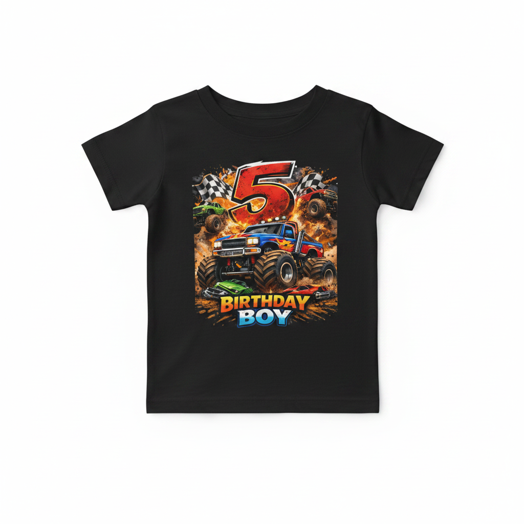 Monster Truck Birthday Boy - Black