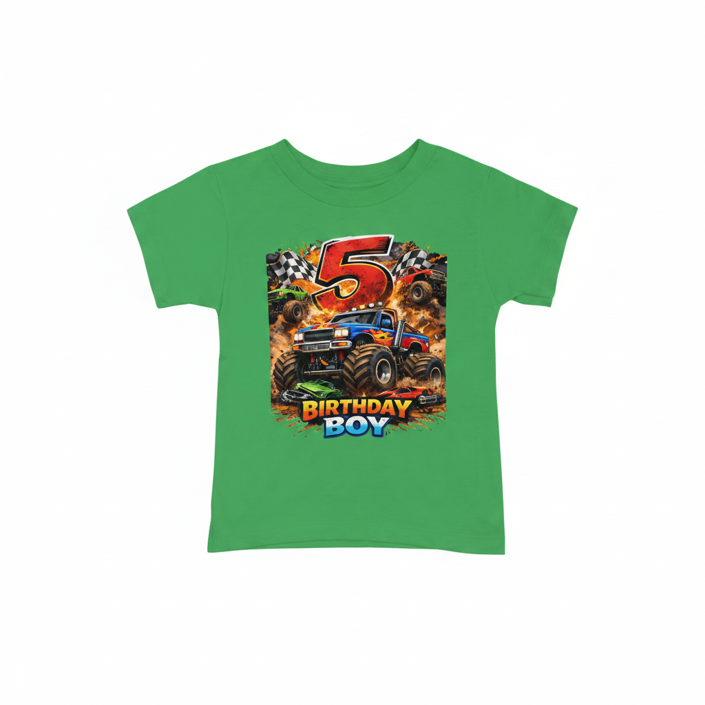 Monster Truck Birthday Boy - Green